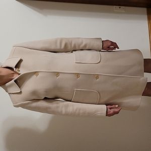 Via spiga Cream Wool Blend long dress coat size 8